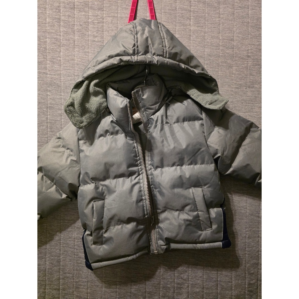 1534 Operation Warm Toddler Gray Puffer Jacket Quilted Hooded Winter Coat Sz 2T